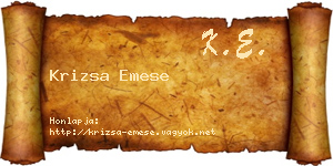 Krizsa Emese névjegykártya